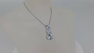 Quartz CZ Past Present Future Pendant Necklace Chain 925 Sterling Italy Sparkly [upl. by Spieler24]