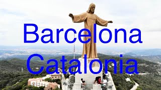 Temple of the Sacred Heart Tibidabo Church Bracelona Amusement Park Spain Drone 4K Jesus is here 💒 [upl. by Yliram]