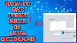 How to use Text Area in java netbeans  JTextArea in java  Using Text Area in java tutorial [upl. by Christmann782]