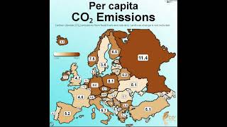 CO2 emissions per capita in European Countries map europe co2 emission youtubeshorts [upl. by Haisoj875]