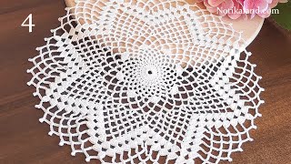 CROCHET How to crochet doily 6 EASY Tutorial Part 4 16  17 round [upl. by Guthry]