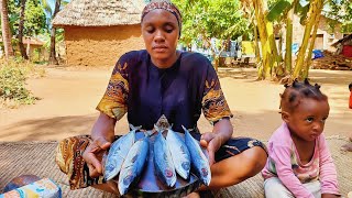 African village life cooking village food for Breakfast Fish Curry [upl. by Kallick]