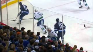 Zach Bogosian 10 Goal vs Canucks Jan 31 2014 [upl. by Ymor]