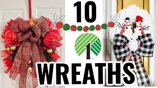 🎄10 DIY DOLLAR TREE EASY CHRISTMAS WREATHSALL STYLES quotI Love Christmas ep 10 Olivias Romantic Home [upl. by Fernald]