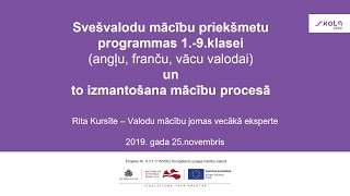 Svešvalodu angļu franču un vācu mācību programmu paraugi pamatizglītībā [upl. by Orest8]