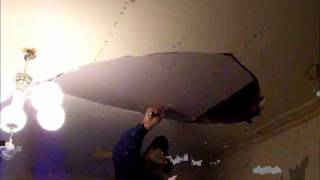 Plastering Ceiling Repair Large Hole  Hawthorn Plaster Repairs [upl. by Enirak]