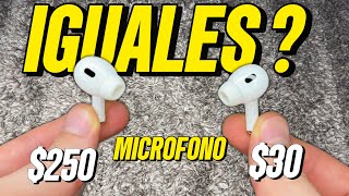 AirPods Pro 2 ORIGINAL vs CLON Prueba Micrófono 🎤  2024 [upl. by Sergu]