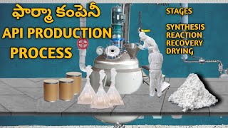 pharma production process  pharma api production process in telugu pharmaceuticals pharma [upl. by Schubert]