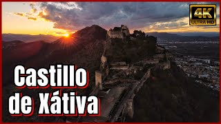 🇪🇦 CASTILLO DE XÁTIVA VALENCIA DRONE 4K [upl. by Oirevlis825]