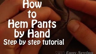 How to Hem Pants by Hand  Step by Step [upl. by Carolus688]