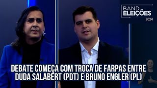 DEBATE COMEÇA COM TROCA DE FARPAS ENTRE DUDA SALABERT PDT E BRUNO ENGLER PL [upl. by Pomcroy]