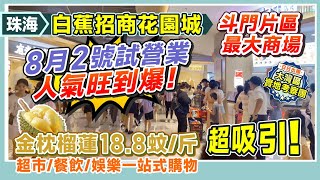 珠海白蕉招商花園城丨斗門片區最大商場 8月2號試營業 人氣旺到爆！丨超市餐飲娛樂一站式購物 超170家品牌商家入駐丨金枕榴蓮188蚊斤超吸引！丨珠海生活 珠海樓盤【中居地產灣區生活】 [upl. by Aiht75]