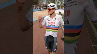 Van der Poel even had time to support Philipsen 💪 cycling shorts [upl. by Aldin]