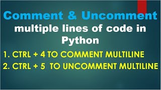 Python3 Basics  211  How to Comment and Uncomment multiple lines of code in Python Spyder Editor [upl. by Ahsaten574]