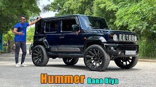 20 inches alloy wheel roof spoiler LED fog lamps PPF music system upgraded in Jimny 5 door [upl. by Yclehc]