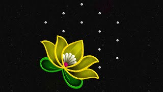 New year 2024 Lotus Rangoli 53 dots🌸 Easy amp Simple Margazhi kolam Flower muggulu colour rangoli [upl. by Asserac]