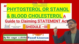 Understanding Phytosterols amp Stanols Lowering Cholesterol Naturally  FSSAI Guidelines for Claims [upl. by Rozele419]