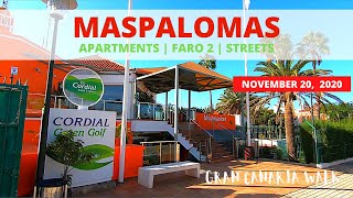 Gran Canaria Maspalomas November 20 2020 🏴‍☠️ Green Golf Bungalows to Faro 2 Shopping Centre [upl. by Wilie928]