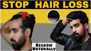 7 Ways to STOP HAIR FALL NATURALLY REGROW Hair Hair fall Hair thinning Receding hairline [upl. by Eustatius]