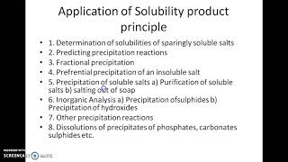 Solubility product of sparingly soluble salts – applications of solubility product principle [upl. by Savage]