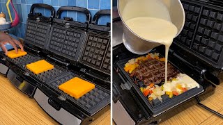 Waffle maker magic combo Could breakfast be better [upl. by Annaitat]