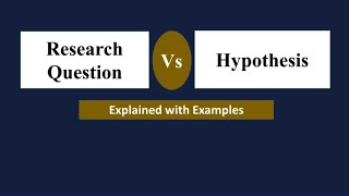 Difference between Research question and hypothesis  research question and hypothesis explained [upl. by Coben]