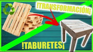 ♻️Aprende a CREAR TABURETES o BANQUETAS con Madera de PALETS 👍Paso a Paso [upl. by Amej]