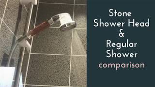 Stone Stream Shower Head v Regular Shower  gilliblogs [upl. by Lirba]