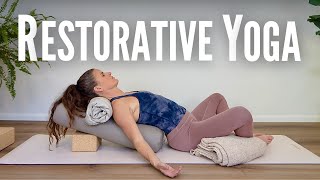 30 Min Restorative Yoga Journey With Bolster amp Props [upl. by Miguelita]