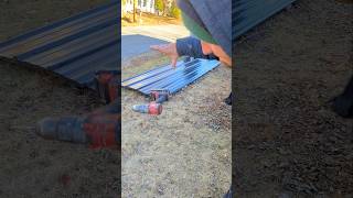 How to make your screws straight on metal roofing roofing carpentry diy homeowner demo [upl. by Ecinahc]