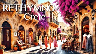 Rethymno Crete Greece 4KUHD Walking Tour [upl. by Natsyrk]