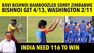 Ravi Bishnoi bamboozled sorry Zimbabwe Bishnoi get 413 Washington 211 Indi need 116 to win [upl. by Anoniw587]