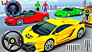 Ramp Car Racing  Car Racing 3d  SPIDERMAN McQueen  SPIDERMAN McQueen Ramp Car jumping Games 3D [upl. by Akyeluz]