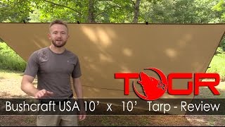 Inexpensive Bushcraft Tarp  Bushcraft USA 10’ x 10’ Tarp  Review [upl. by Lenoyl]