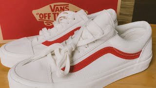 VANS STYLE 36 MARSHMALLOW RED UNBOXING [upl. by Linnell]