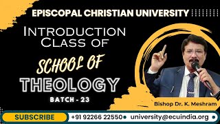 Introduction Class of School of Theology  Batch 23  27th January 2024 Bishop K Meshram [upl. by Nueoht]