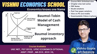 BaumolTobin Model of Cash Management  Baumol Inventory Approach  UGC Net  PGT Economics [upl. by Ynnus]