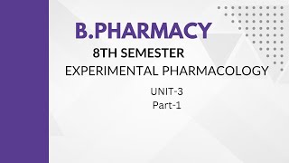 Bpharm 8th sem Experimental pharmacology unit3 screening model of ANS activity part1 [upl. by Phillipp]