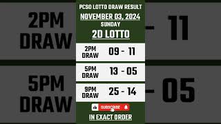 Lotto Result Today 2D Lotto Draw November 3 2024 PCSO EZ2 Draw [upl. by Luttrell]