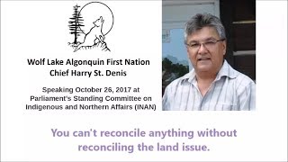 Algonquin chief Harry St Denis on land issues [upl. by Itsuj27]