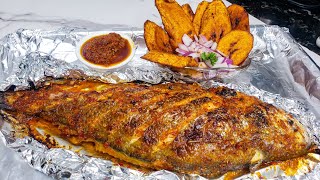 Extra Tasty and Juicy Oven Grilled Fish in a Foil  Oven Grilled Croaker Fish [upl. by Goodden73]