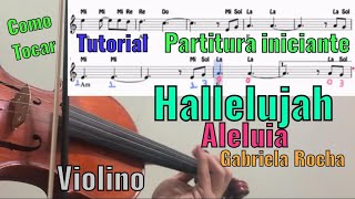 Hallelujah  Aleluia P iniciante Gabriela Rocha  partitura tutorial violino como tocar [upl. by Sardella]