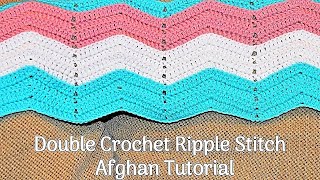 Crochet Ripple Stitch Afghan Tutorial  DIY Crochet Blanket [upl. by Leugimesoj410]