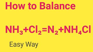 NH3Cl2N2NH4Cl Balanced Equation Ammonia  ChlorineNitrogenAmmonium chloride Balanced Equation [upl. by Aislehc584]