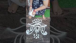 Simple rangoli design 🌼 [upl. by Avir]