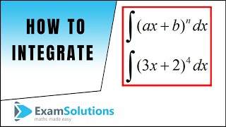 Integration  axbⁿ type functions  ExamSolutions [upl. by Aiceled196]