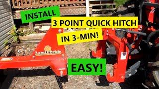 Tractor 3point QUICK HITCH  Installation and Review [upl. by Skutchan504]