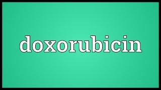 Doxorubicin Meaning [upl. by Kan]