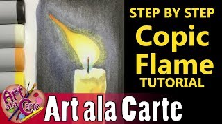 Copic Markers How to color a candle flame Tutorial [upl. by Pegeen]