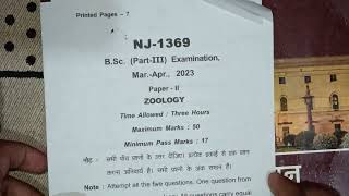 Bsc 3rd year zoology 2nd paper 2023 [upl. by Eyks]